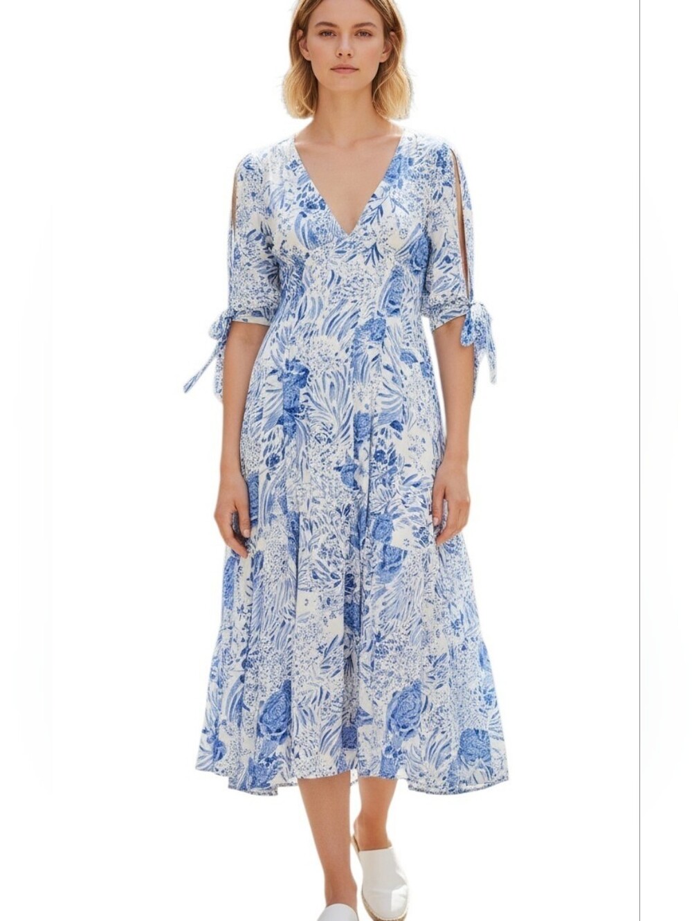 Free People Blue Floral Women's Dress Size 6